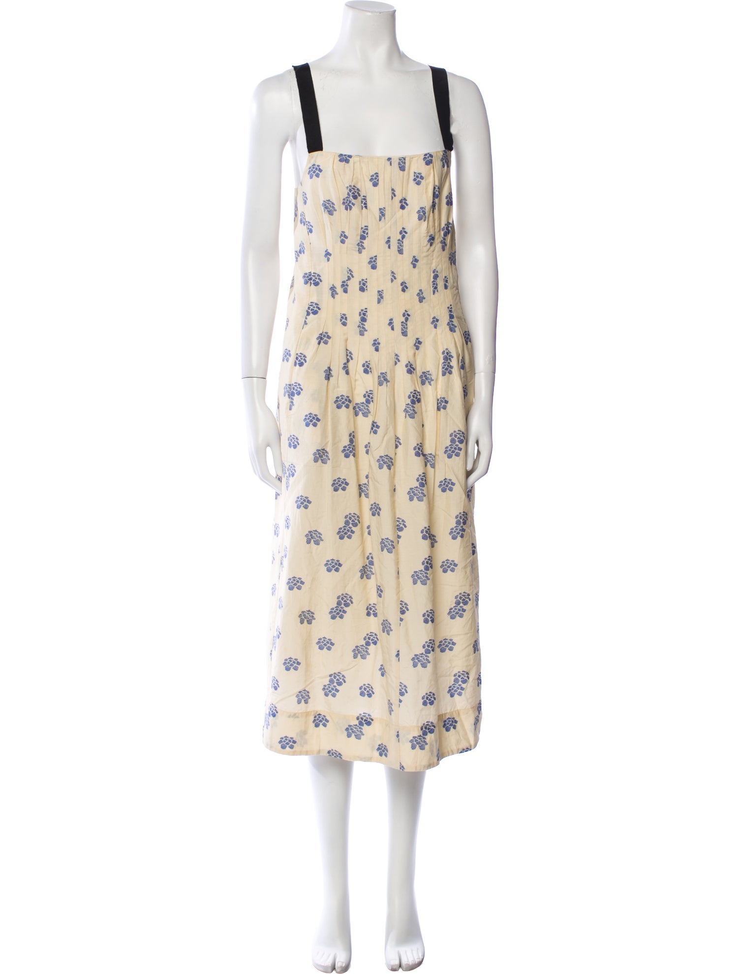 Caron Callahan Floral Print Midi Length Dress