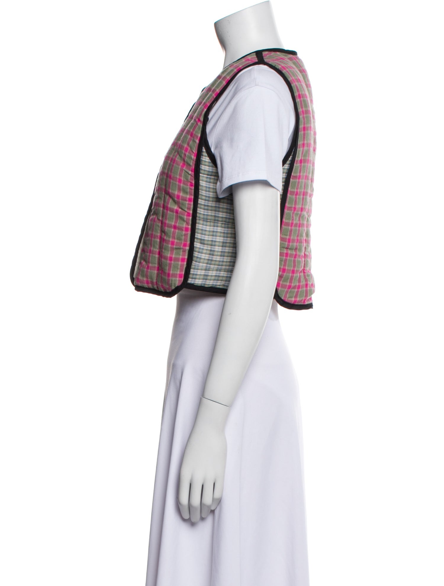 Caron Callahan Plaid Print Vest w/ Tags