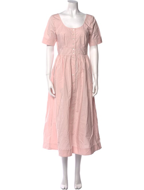 Caron Callahan Scoop Neck Midi Length Dress