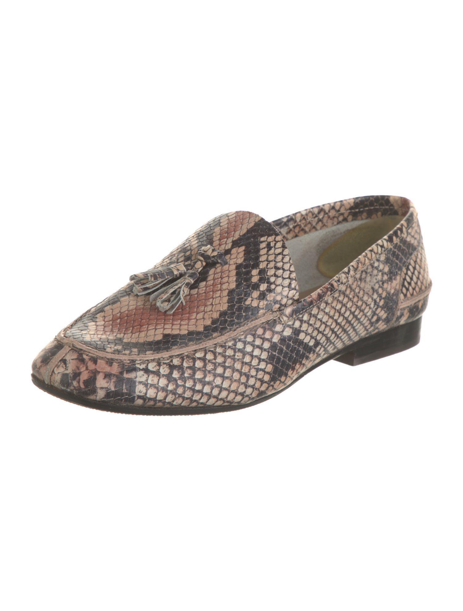 Caron Callahan Leather Animal Print Loafers