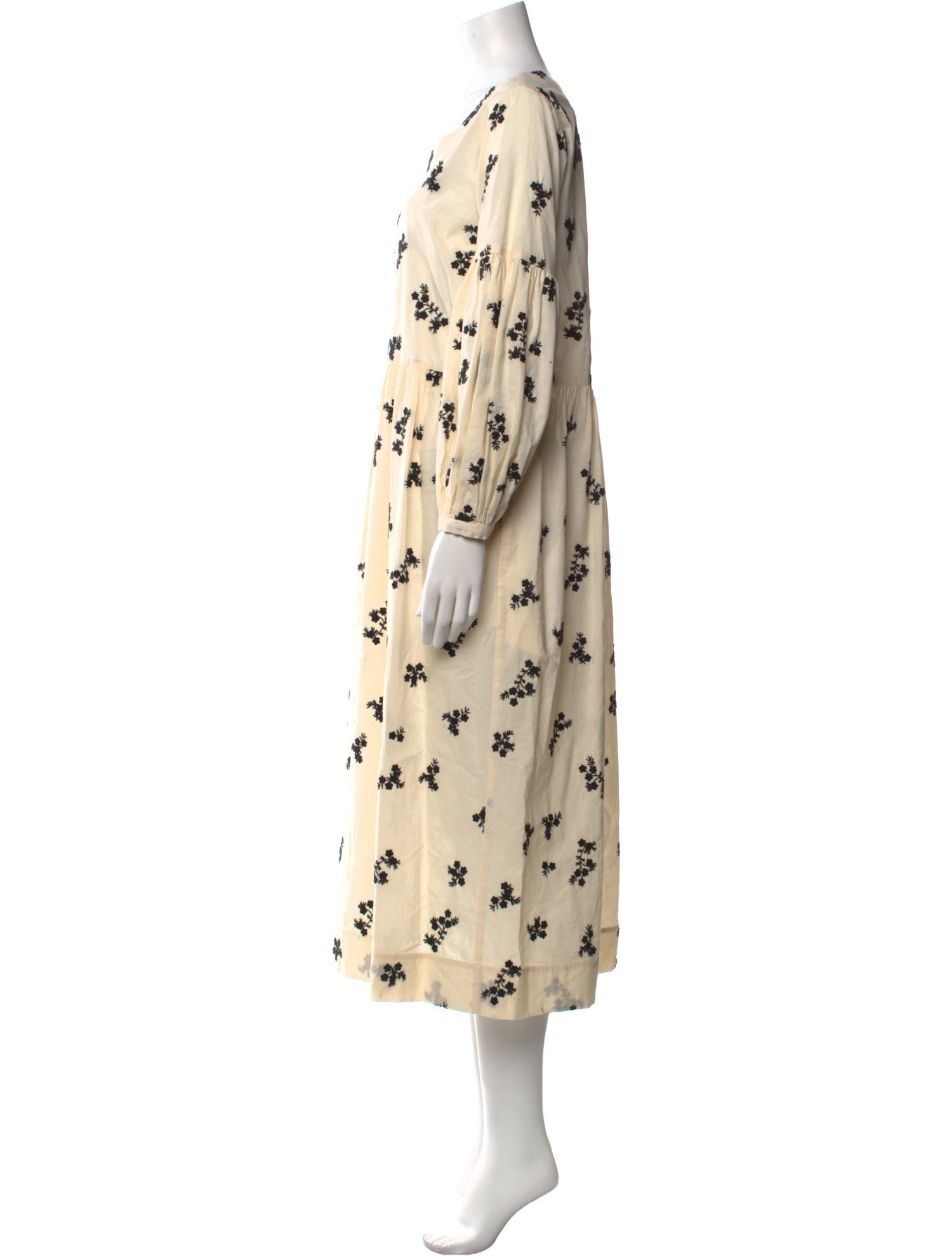 Caron Callahan Floral Print Long Dress