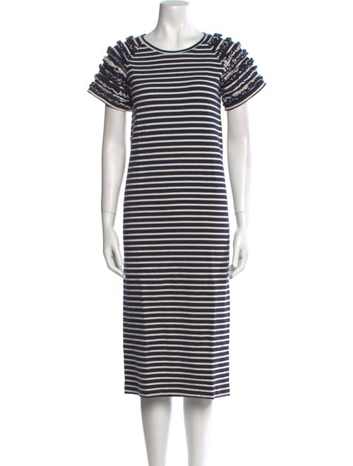 Caron Callahan Striped Midi Length Dress