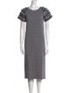Caron Callahan Striped Midi Length Dress