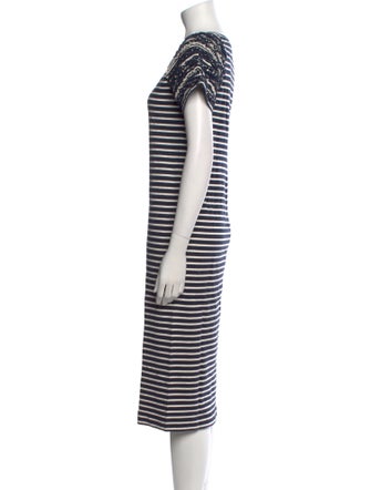 Caron Callahan Striped Midi Length Dress
