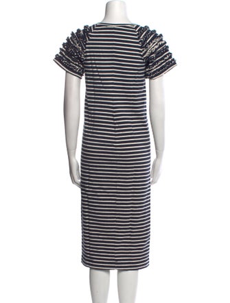 Caron Callahan Striped Midi Length Dress