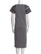 Caron Callahan Striped Midi Length Dress