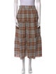 Caron Callahan Plaid Print Midi Length Skirt