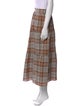 Caron Callahan Plaid Print Midi Length Skirt