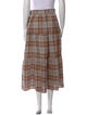 Caron Callahan Plaid Print Midi Length Skirt
