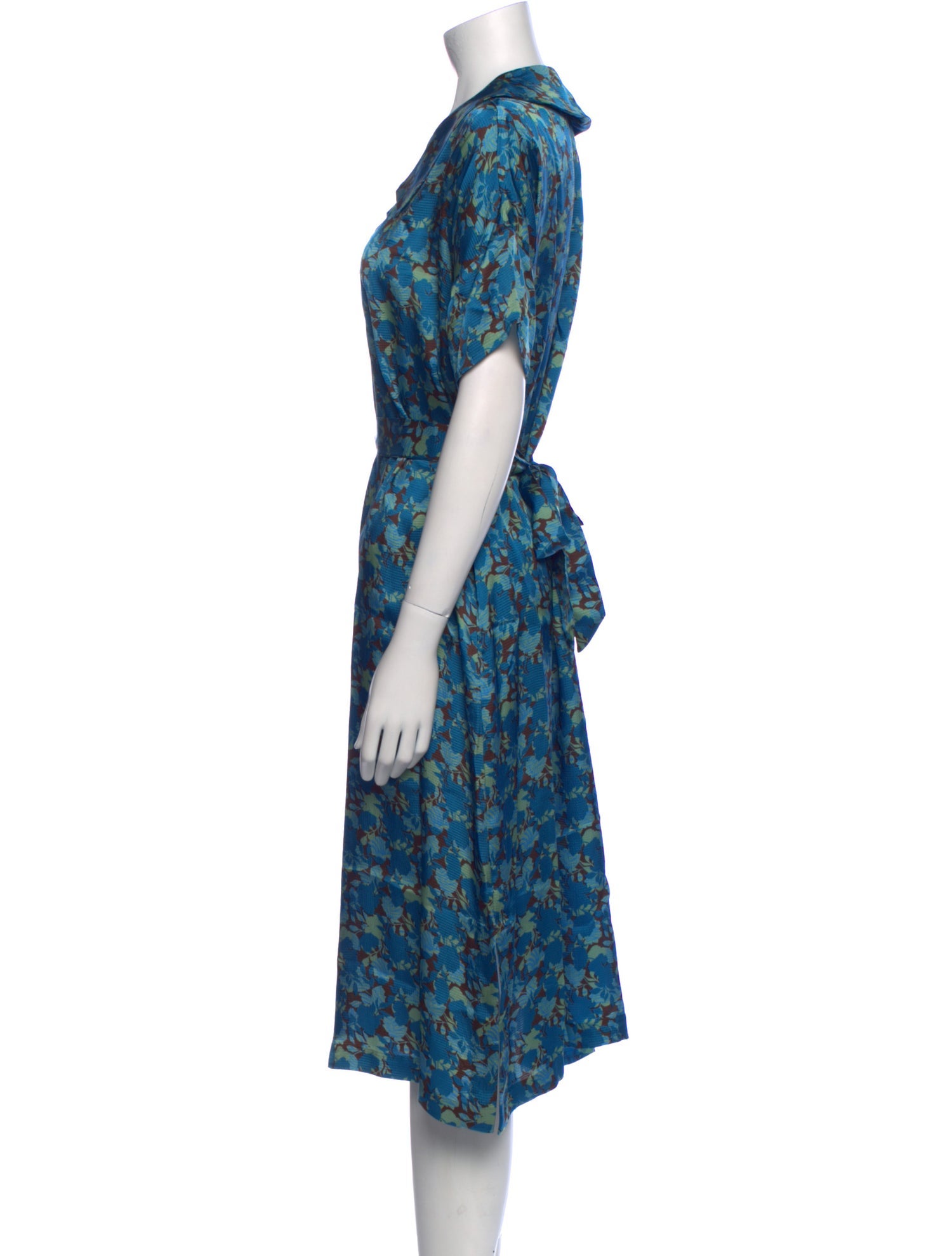 Caron Callahan Floral Print Midi Length Dress