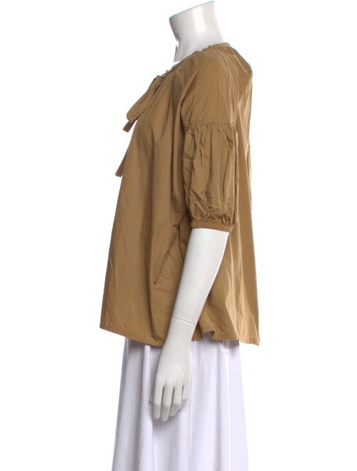 Caron Callahan Crew Neck Short Sleeve Button-Up Top