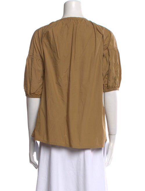 Caron Callahan Crew Neck Short Sleeve Button-Up Top