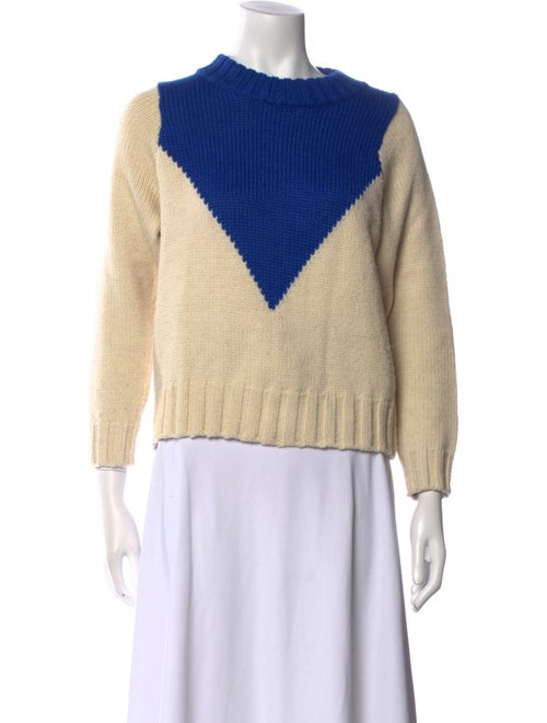 Caron Callahan Wool Colorblock Pattern Sweater