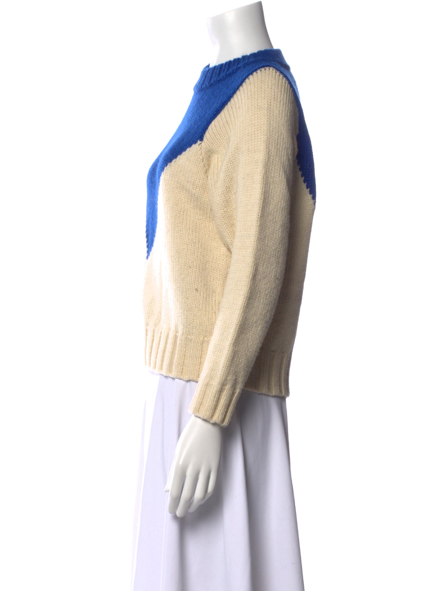 Caron Callahan Wool Colorblock Pattern Sweater