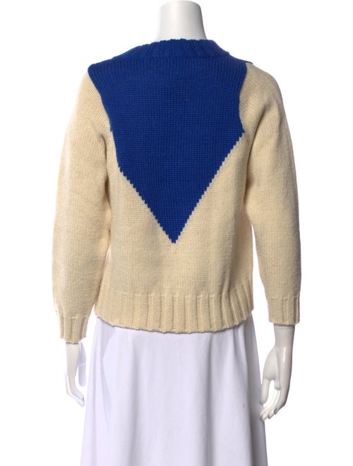 Caron Callahan Wool Colorblock Pattern Sweater