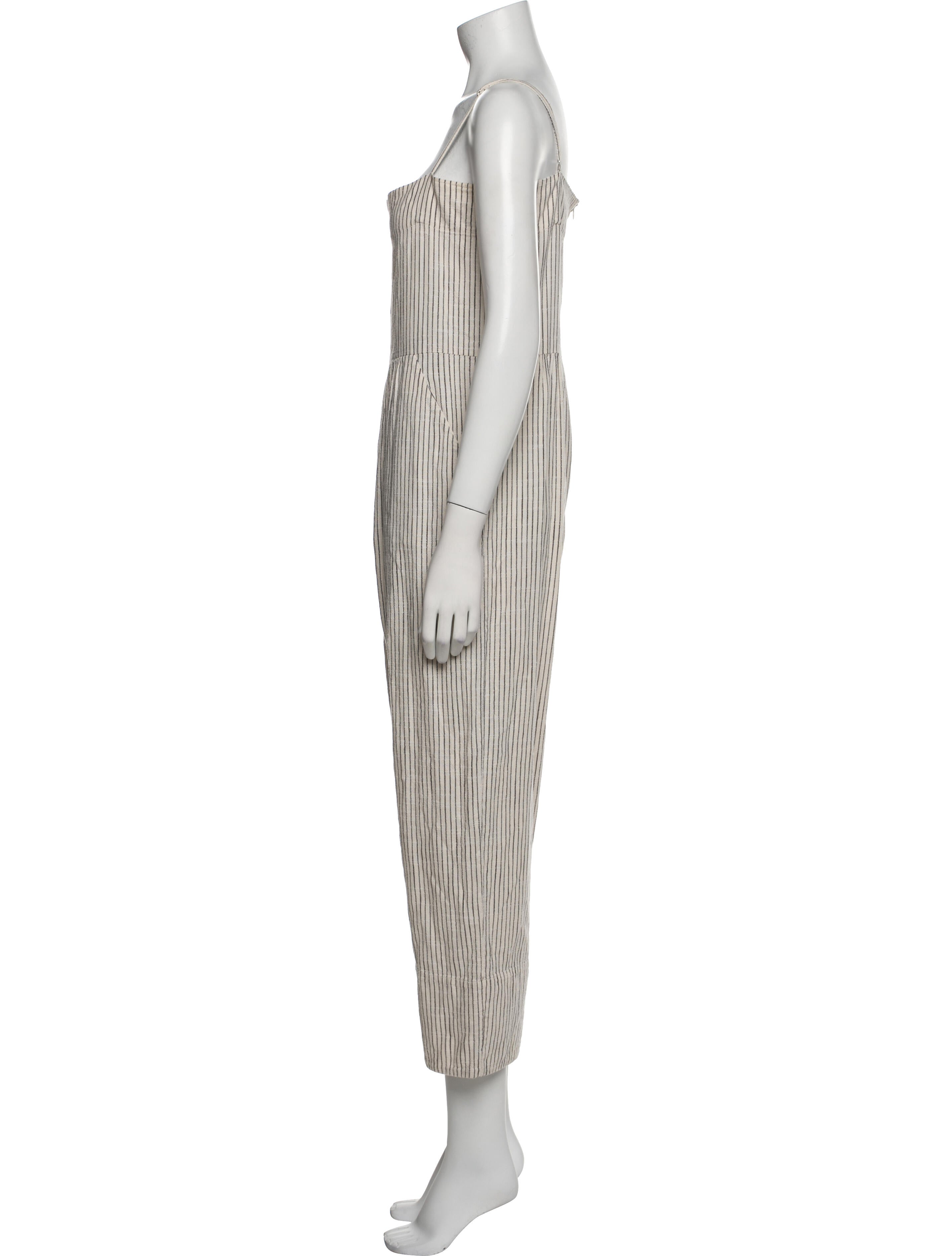 Caron Callahan Striped Square Neckline Jumpsuit