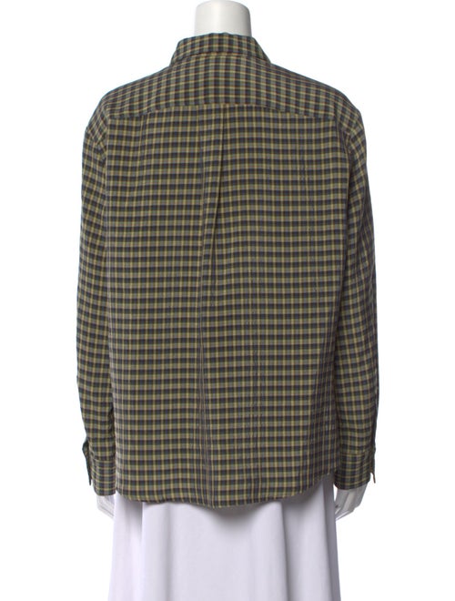 Caron Callahan Plaid Print Long Sleeve Button-Up Top