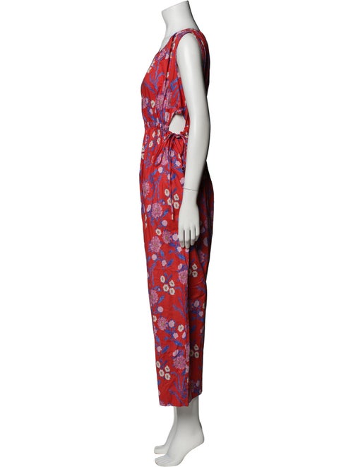 Caron Callahan Floral Print Scoop Neck Jumpsuit