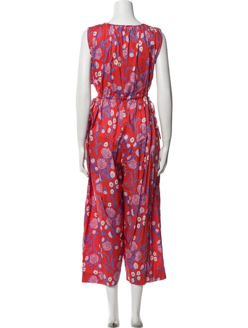 Caron Callahan Floral Print Scoop Neck Jumpsuit
