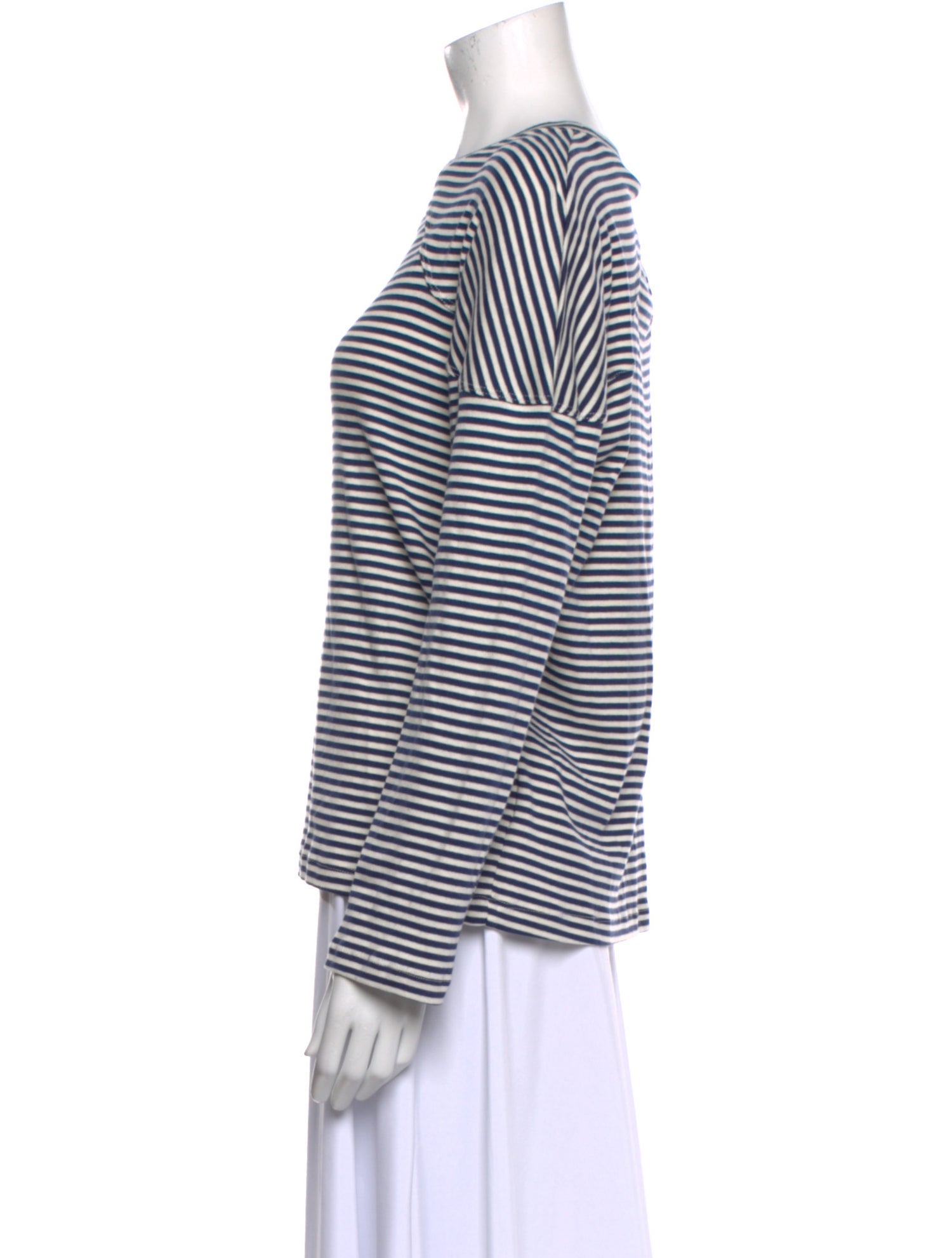 Caron Callahan Striped Bateau Neckline Top w/ Tags