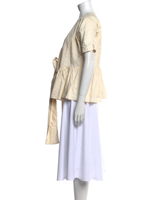 Caron Callahan V-Neck Short Sleeve Blouse