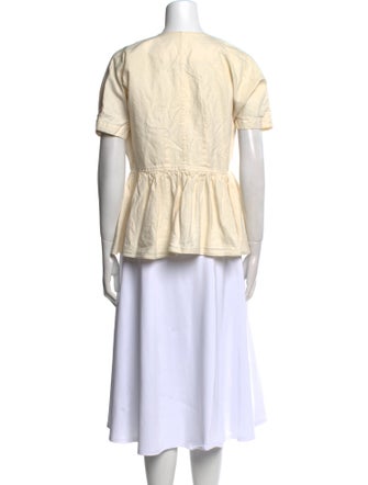 Caron Callahan V-Neck Short Sleeve Blouse