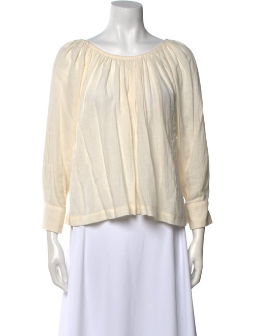 Caron Callahan Scoop Neck Three-Quarter Sleeve Blouse