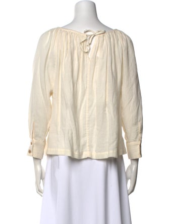 Caron Callahan Scoop Neck Three-Quarter Sleeve Blouse