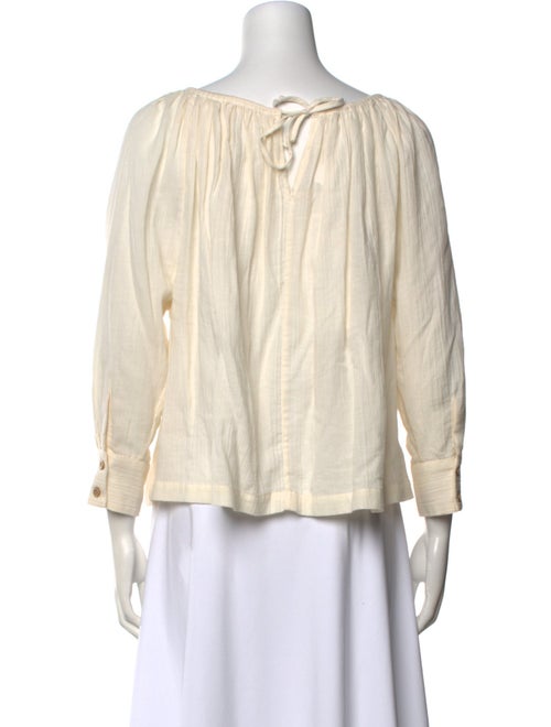 Caron Callahan Scoop Neck Three-Quarter Sleeve Blouse