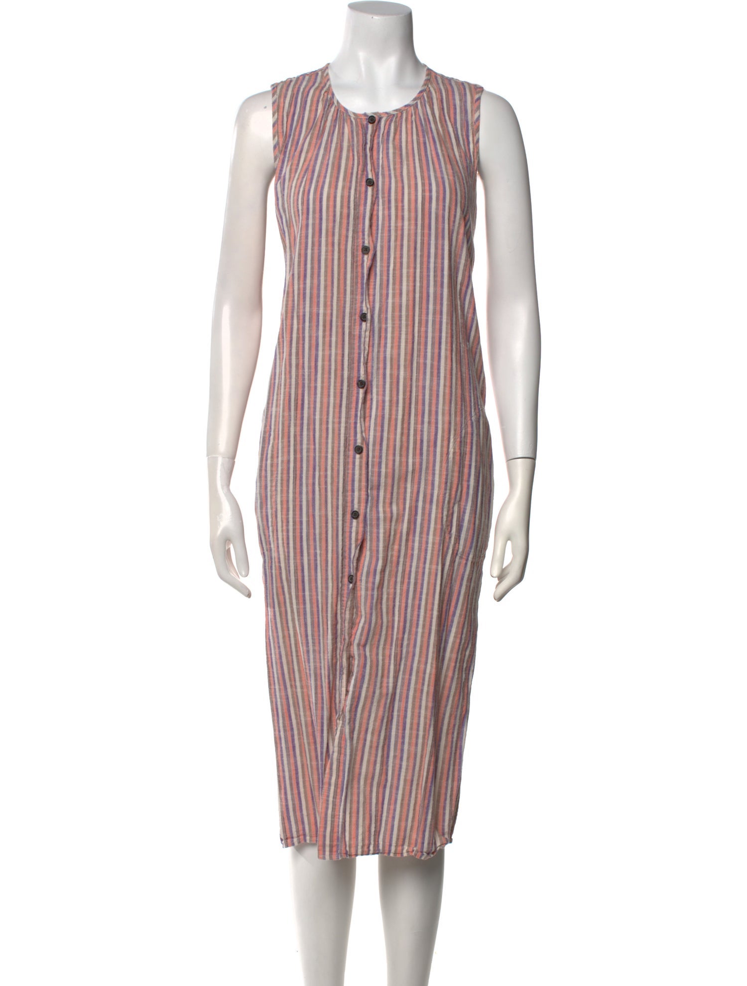 Caron Callahan Striped Midi Length Dress