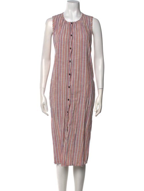 Caron Callahan Striped Midi Length Dress
