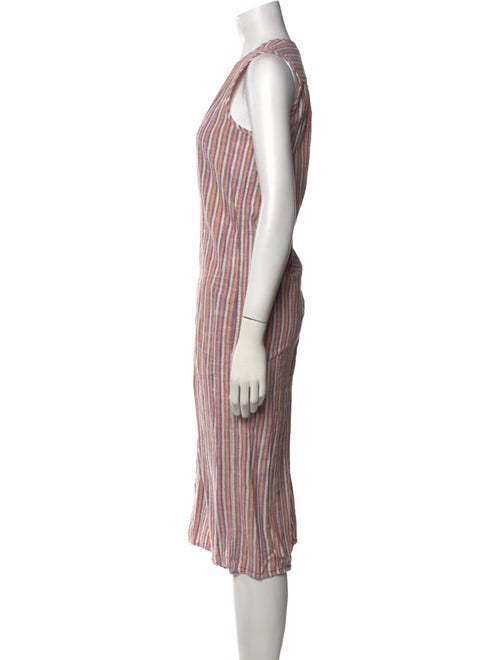 Caron Callahan Striped Midi Length Dress