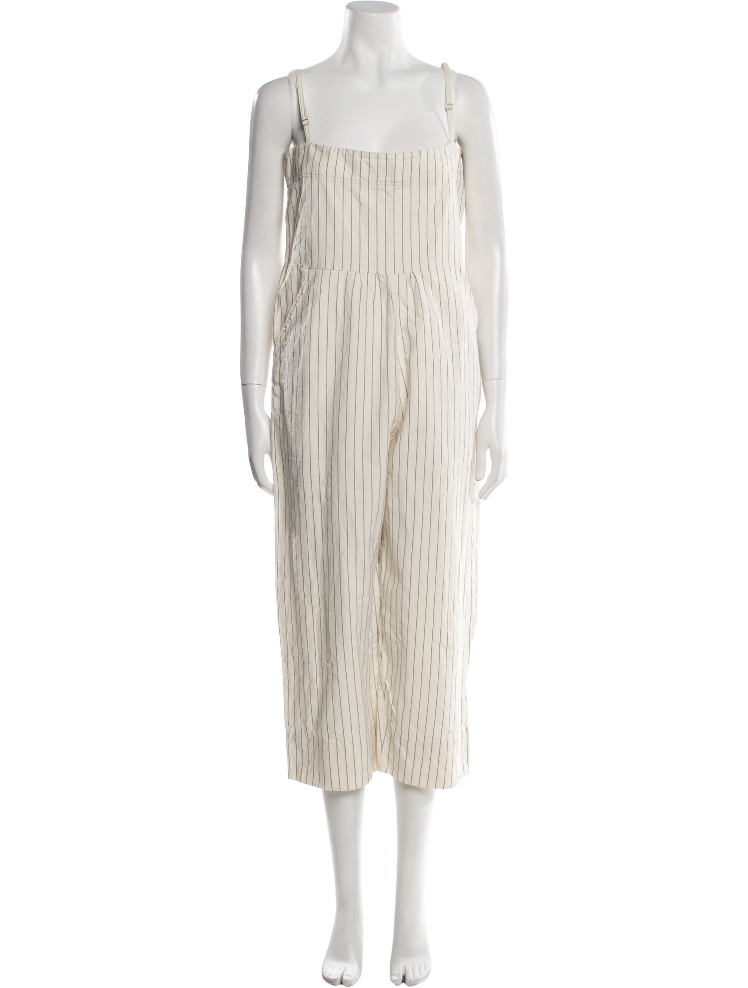 Caron Callahan Striped Square Neckline Jumpsuit