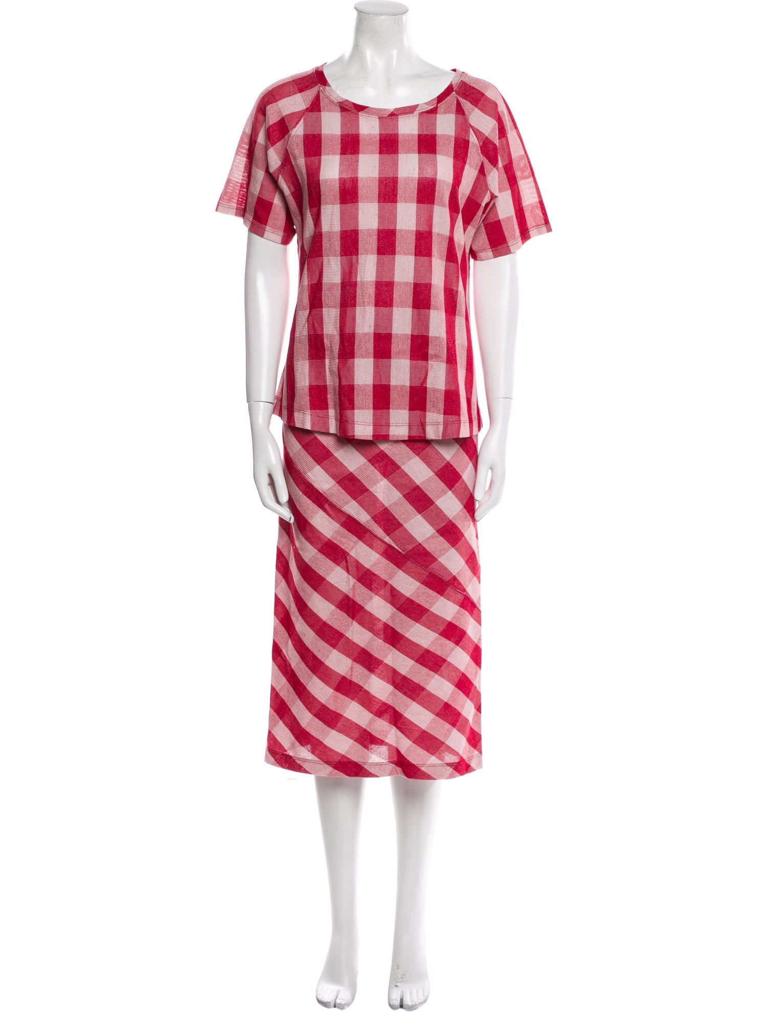 Caron Callahan Plaid Print Skirt Set