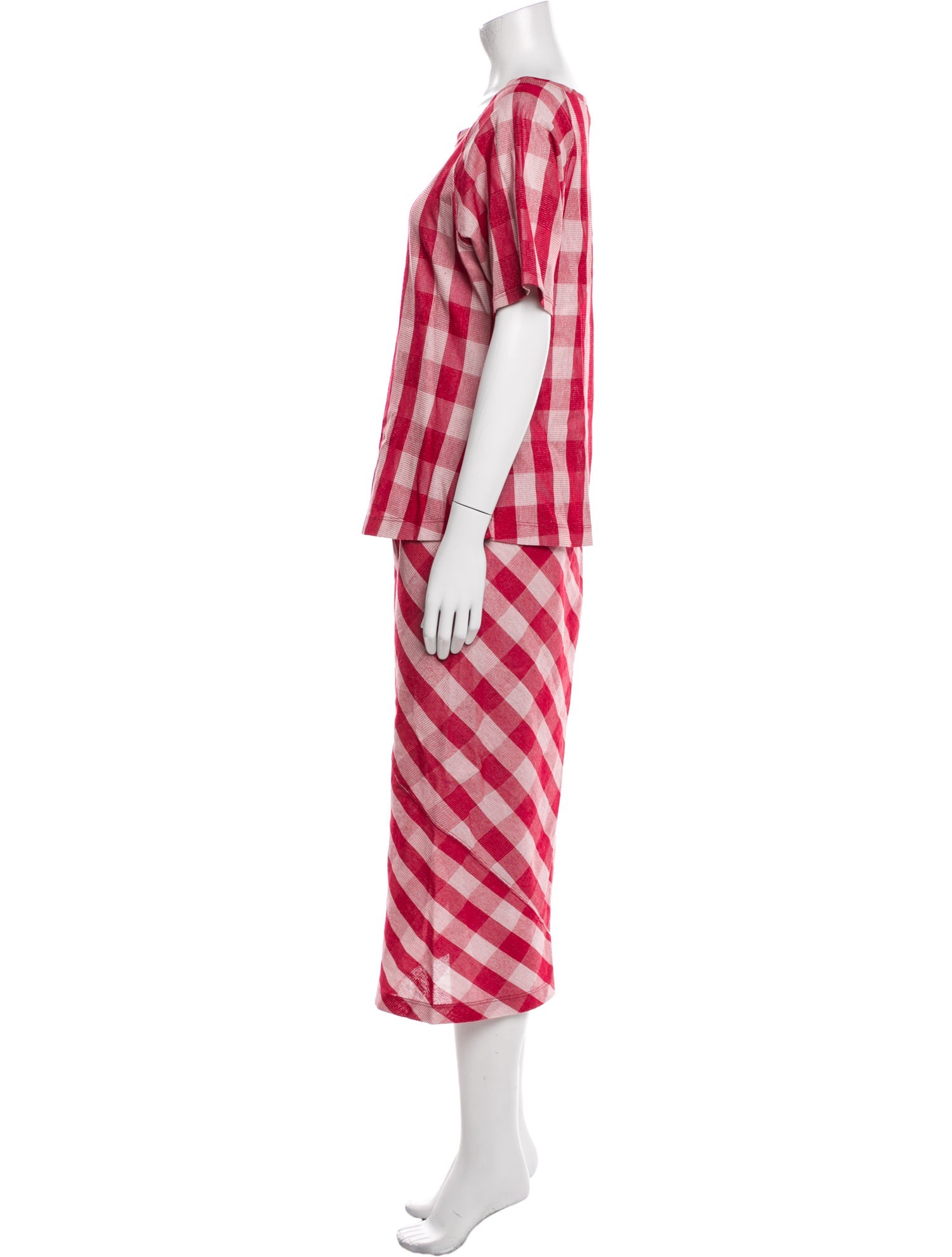Caron Callahan Plaid Print Skirt Set