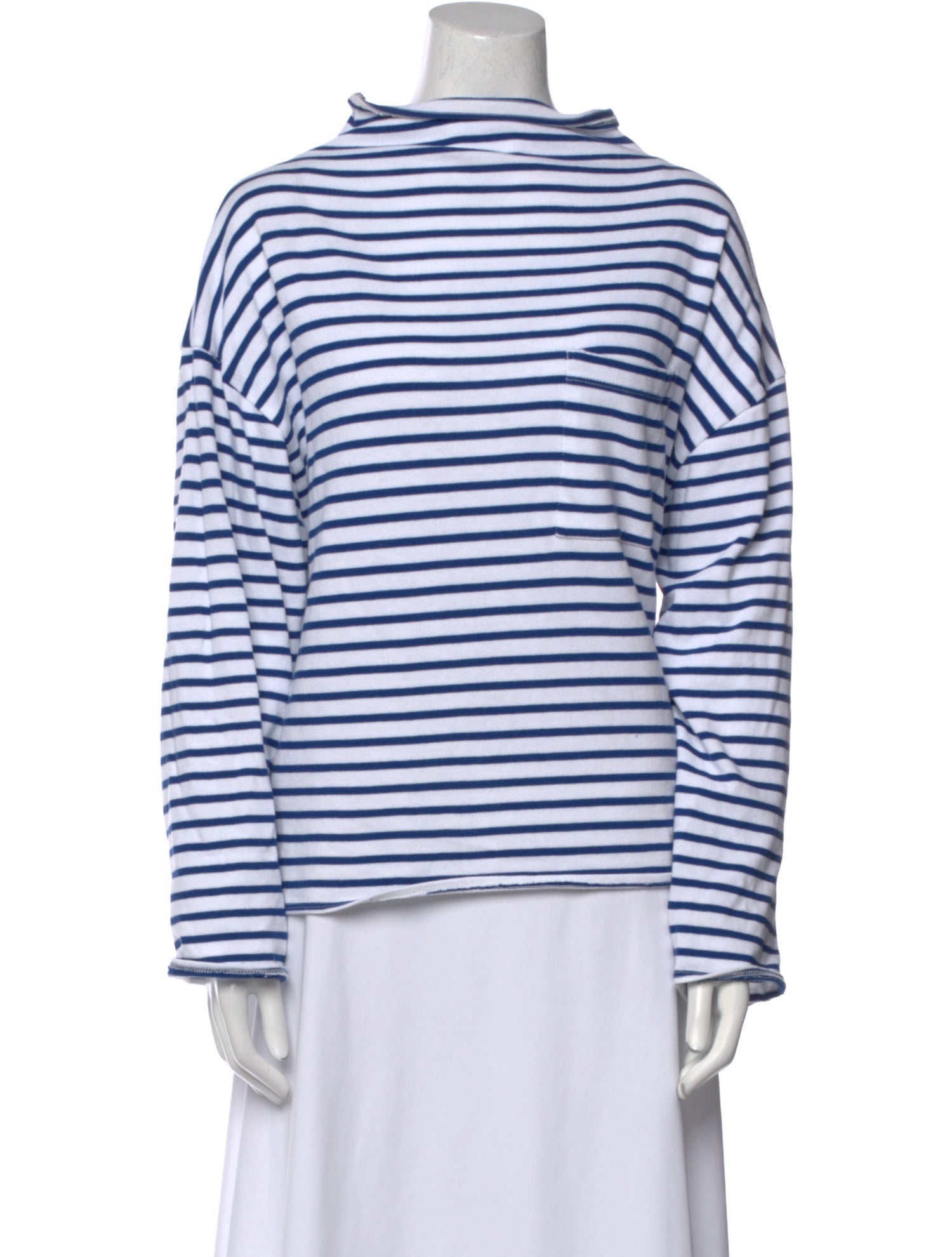 Caron Callahan Striped Mock Neck Sweater