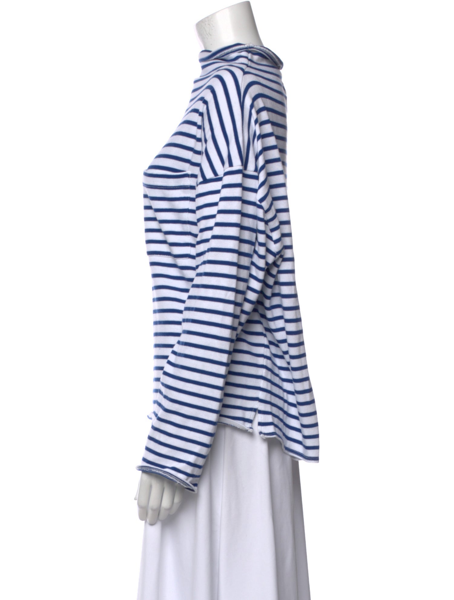 Caron Callahan Striped Mock Neck Sweater