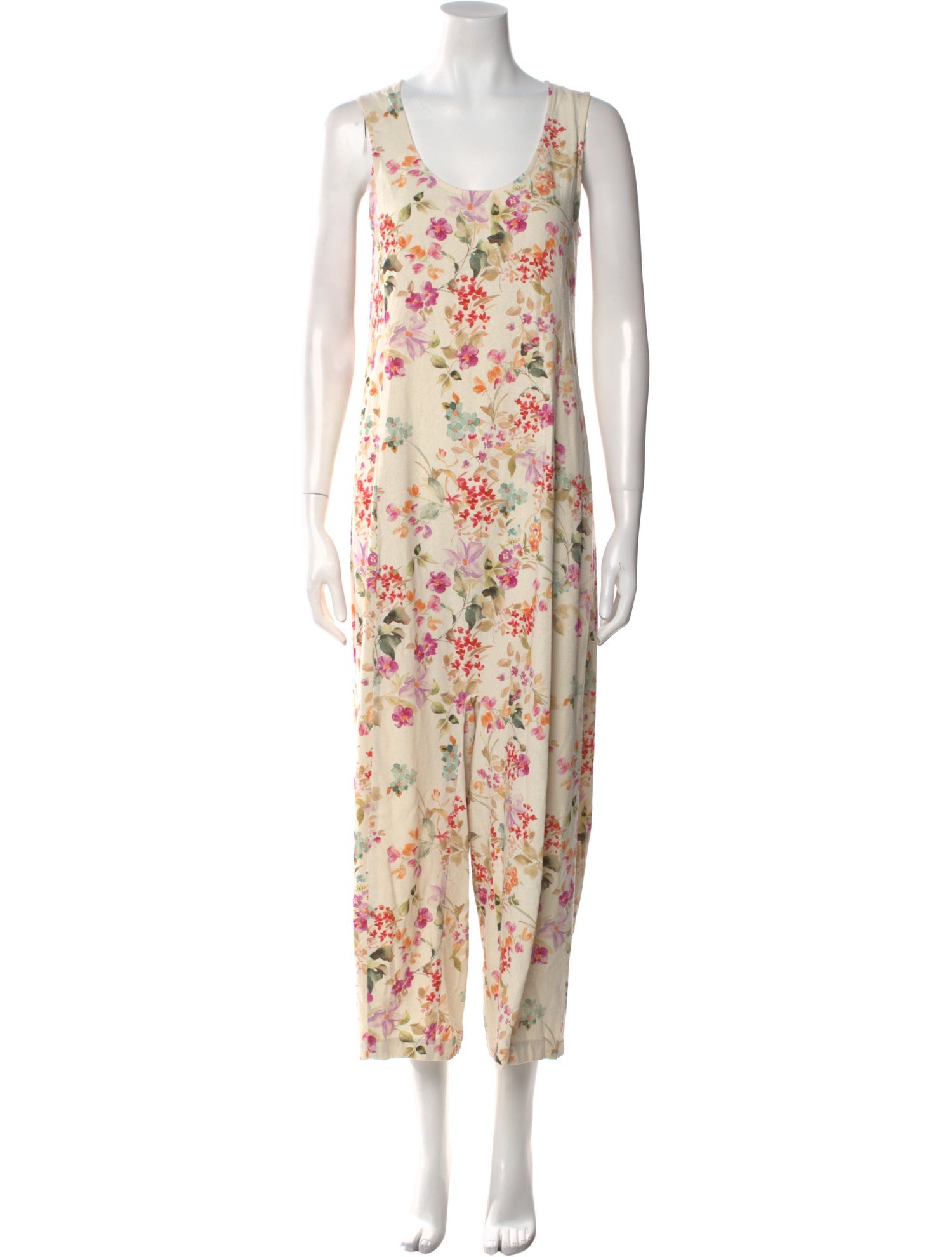 Caron Callahan Silk Floral Print Jumpsuit