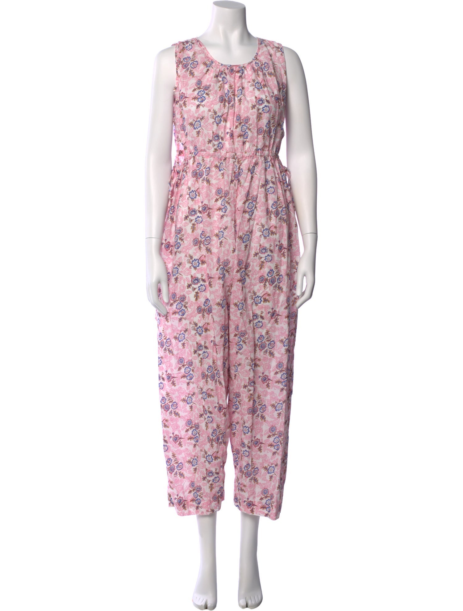 Caron Callahan Floral Print Scoop Neck Jumpsuit