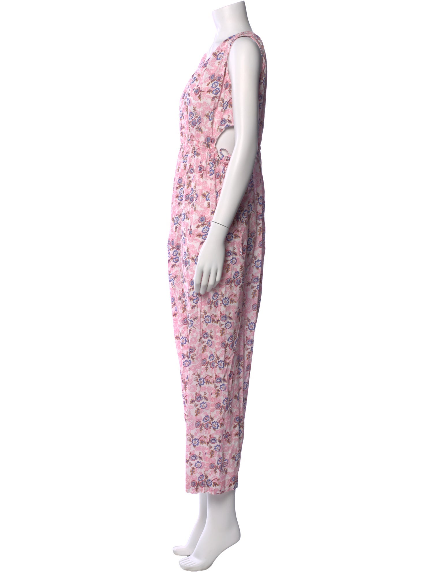 Caron Callahan Floral Print Scoop Neck Jumpsuit