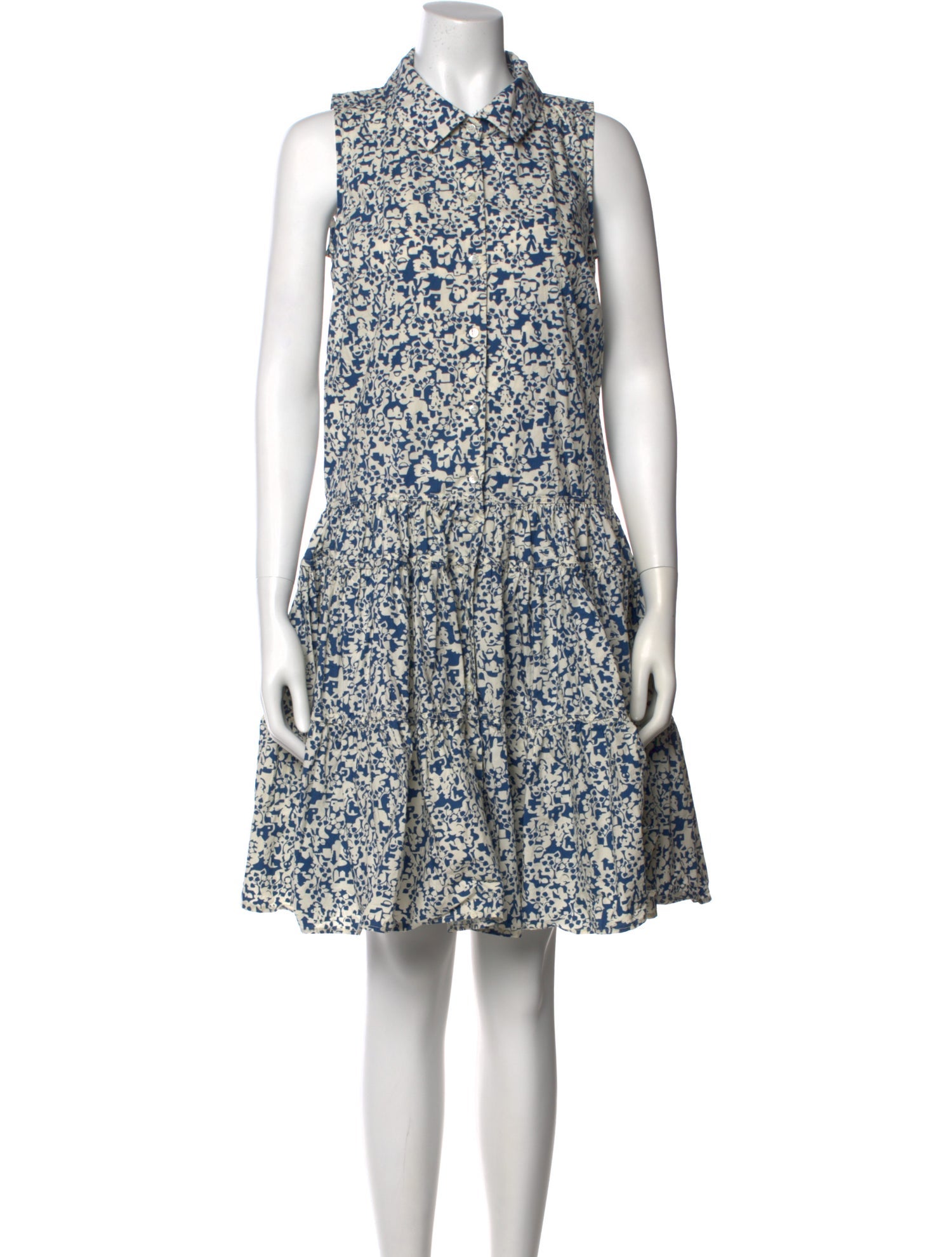 Caron Callahan Floral Print Knee-Length Dress