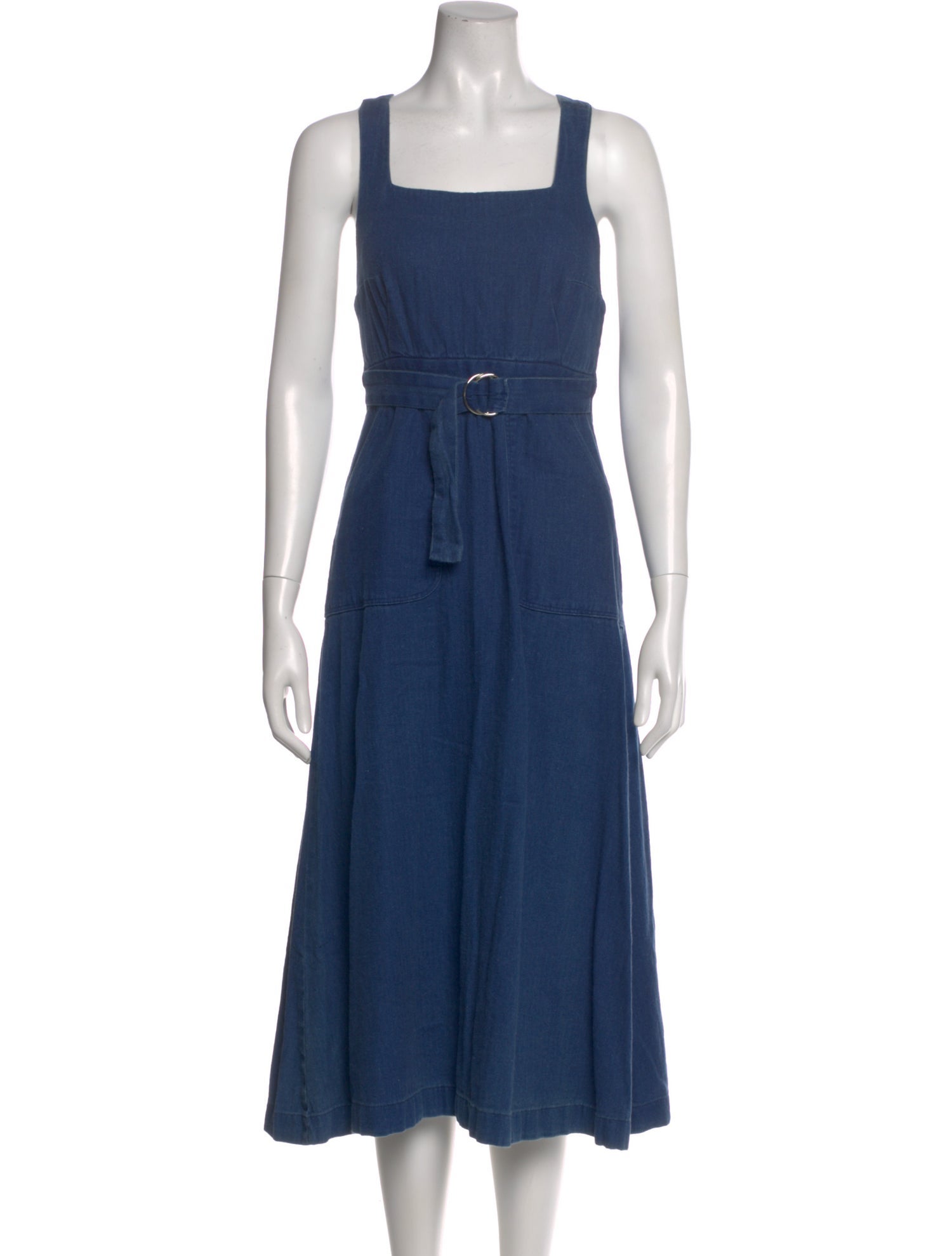 Caron Callahan Square Neckline Midi Length Dress