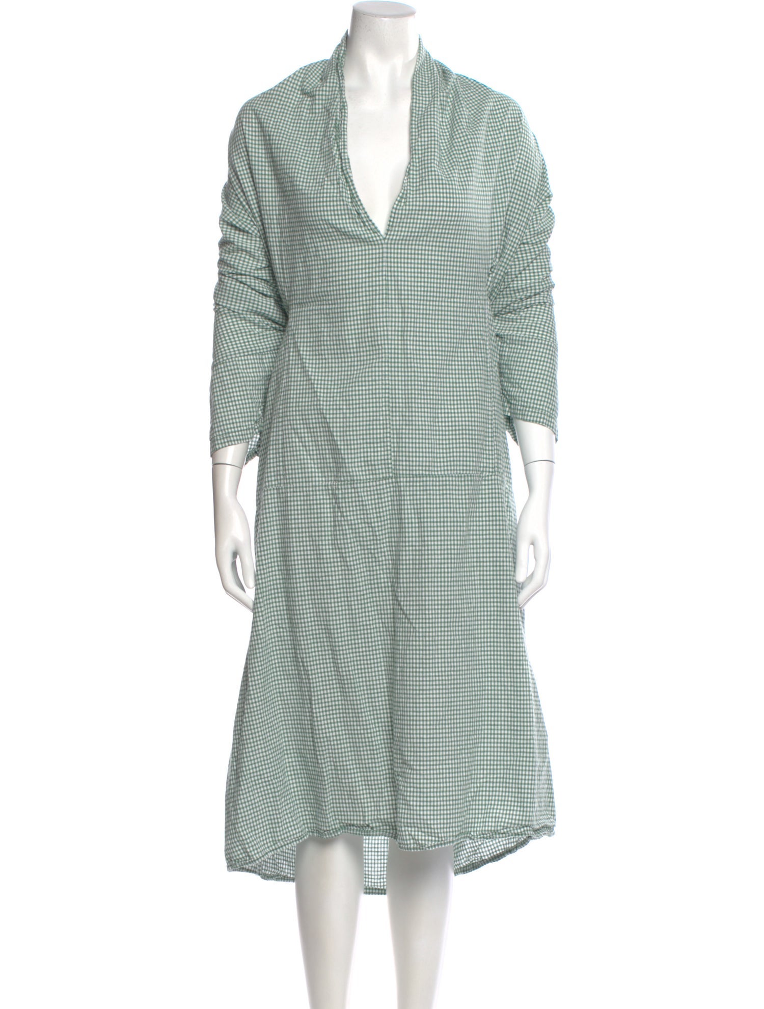 Caron Callahan Plaid Print Midi Length Dress