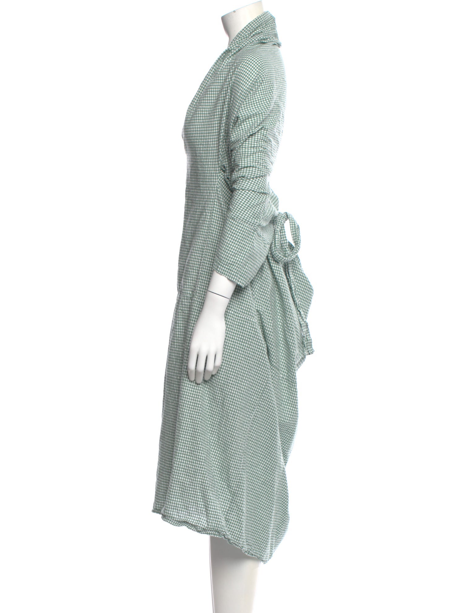 Caron Callahan Plaid Print Midi Length Dress