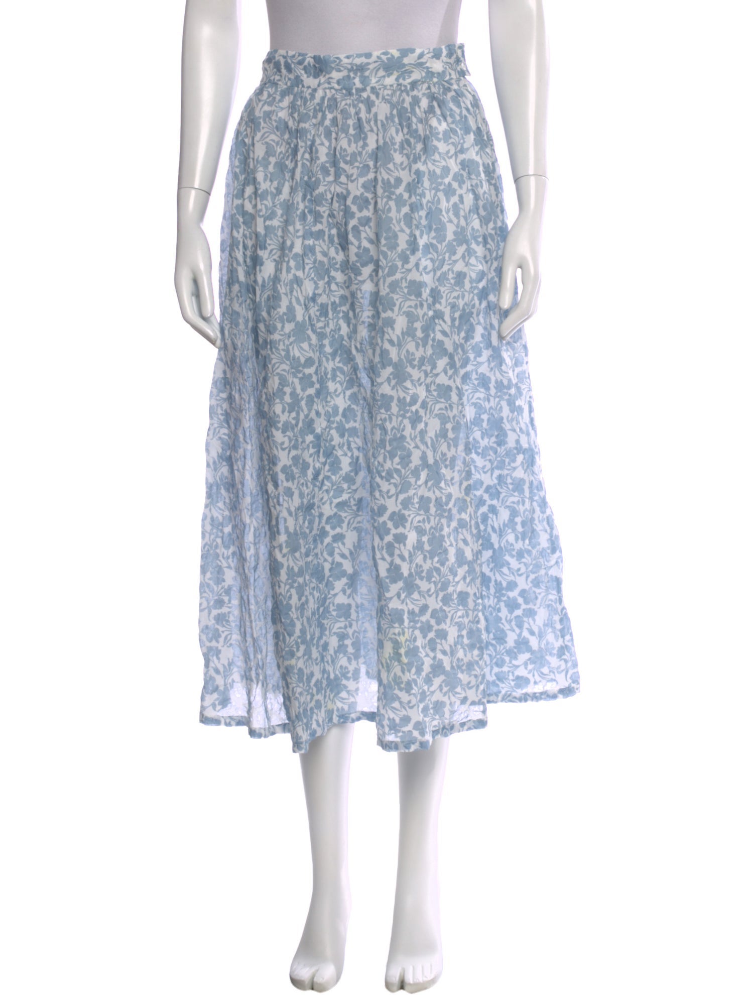 Caron Callahan Floral Print Midi Length Skirt