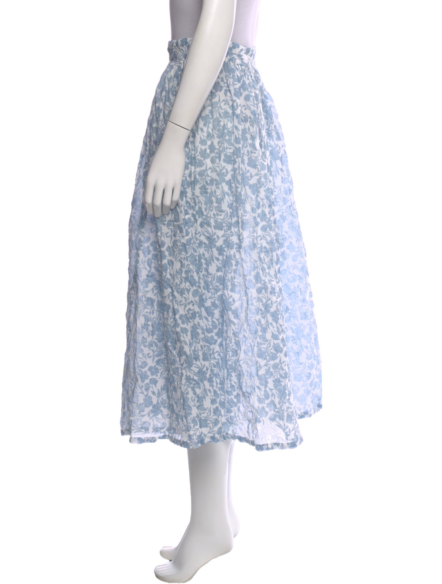 Caron Callahan Floral Print Midi Length Skirt