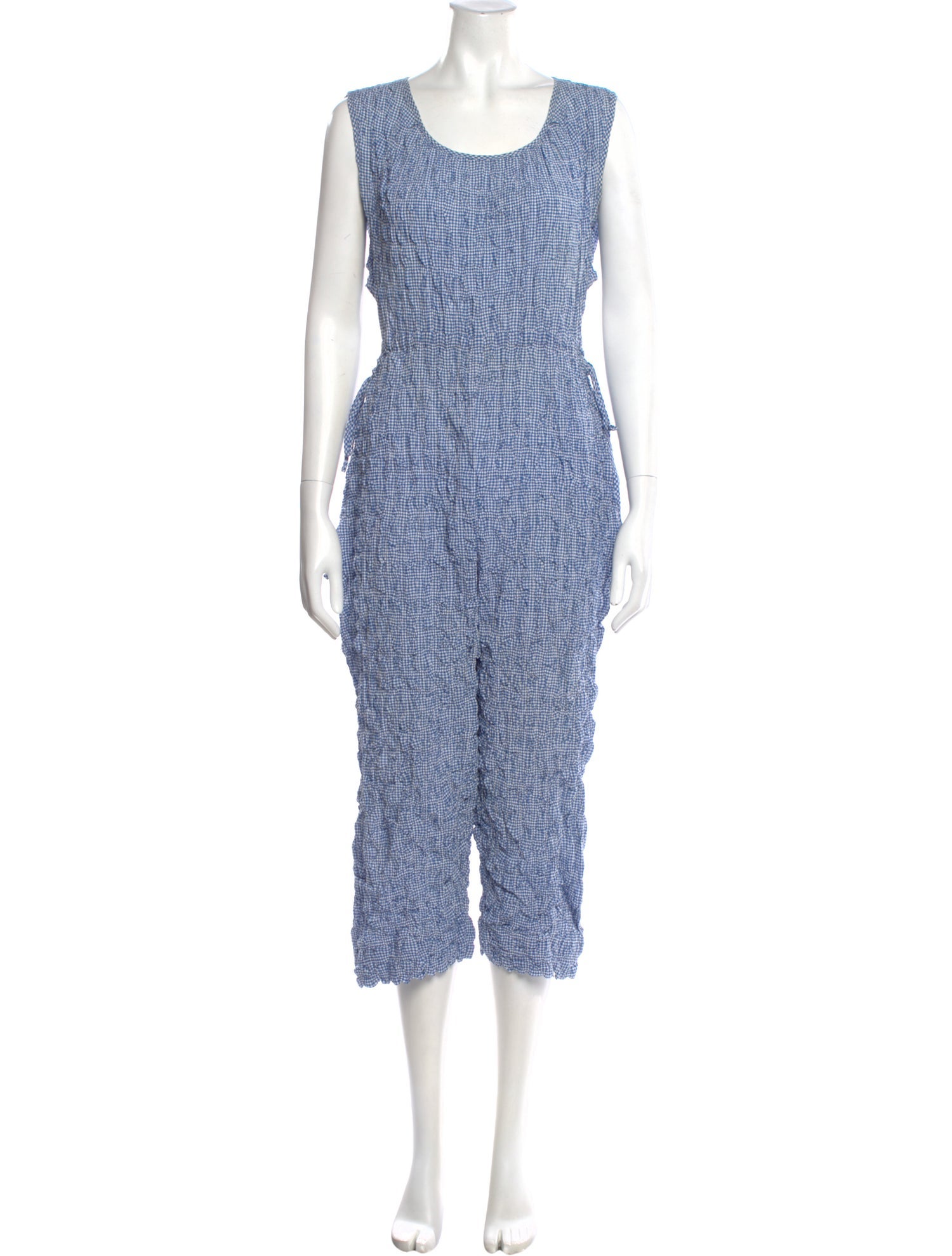 Caron Callahan Plaid Print Scoop Neck Jumpsuit