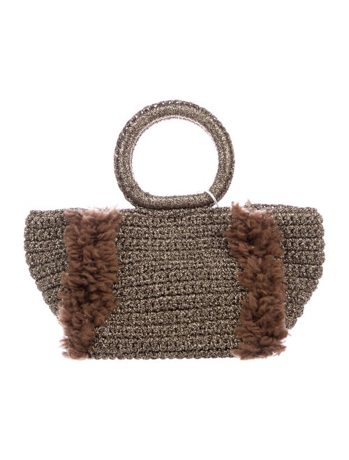 Carolina Santo Domingo Metallic Crochet Tote w/ Ta