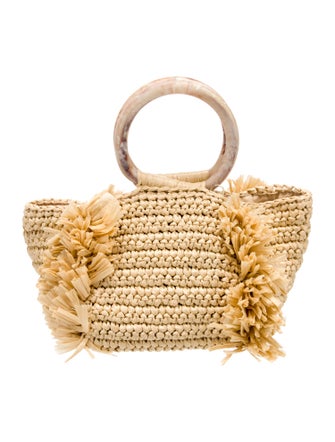 Carolina Santo Domingo Raffia Top Handle Bag