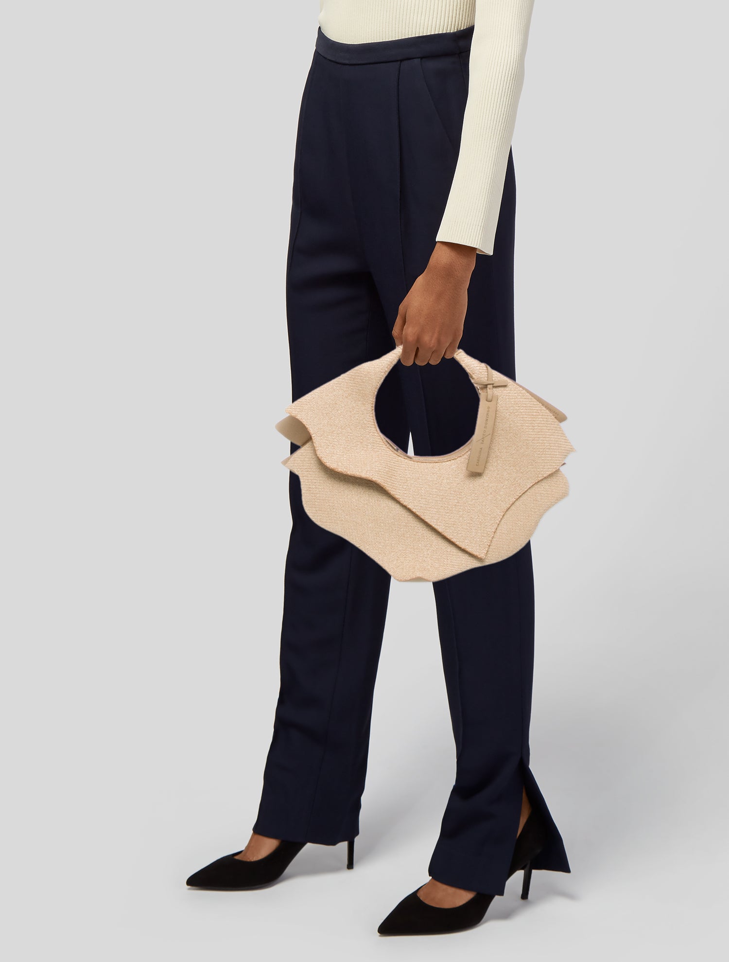 Carolina Santo Domingo Raffia Shoulder Bag w/ Tags